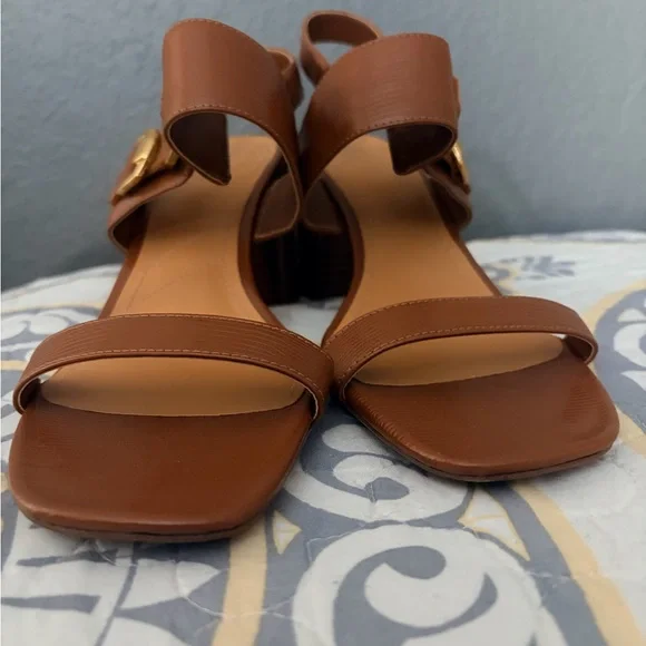 NWOT Franco Sarto Nordstrom Omyrah Tan Faux Leather Heels Sandals, 11 M - Picture 6 of 11